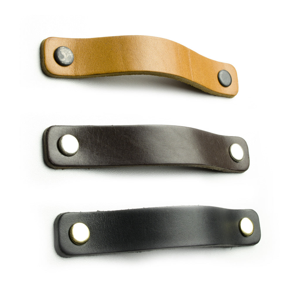 Leather handle rectangular 96mm - 160mm - Furnica