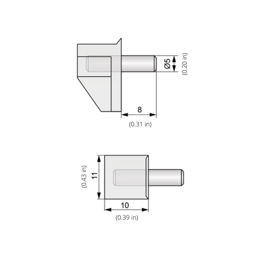 Metal-Plastic Shelf Support Ø3/16 inch (1000 pcs)