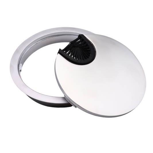 Metal Desk Grommet 3-1/8 inch - Silver