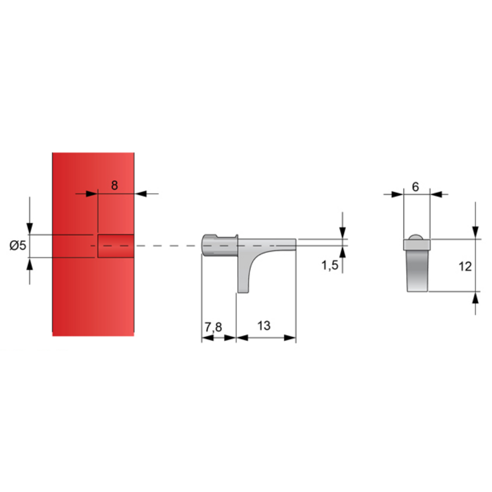 Metal Shelf Support Peg ZnAl (2) – Furnica