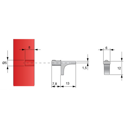 Metal Shelf Support Peg ZnAl (2) – Furnica