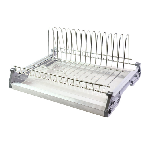 Single Dish Rack Kitchen Cabinet - Chrome - 28 inch