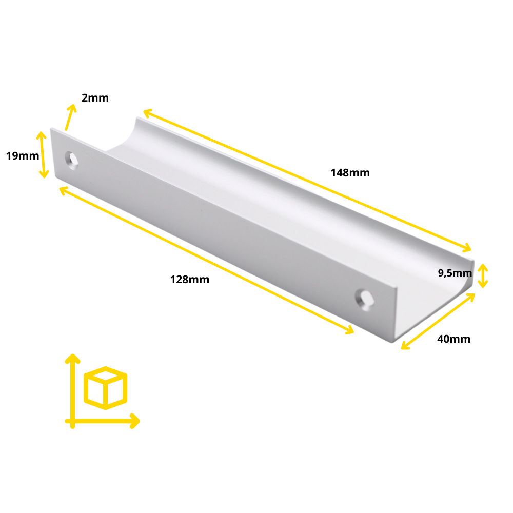 Edge Grip Profile Handle, Aluminum, HC 1-1/4, 3-3/4, 5-1/16 inch (2) – Furnica