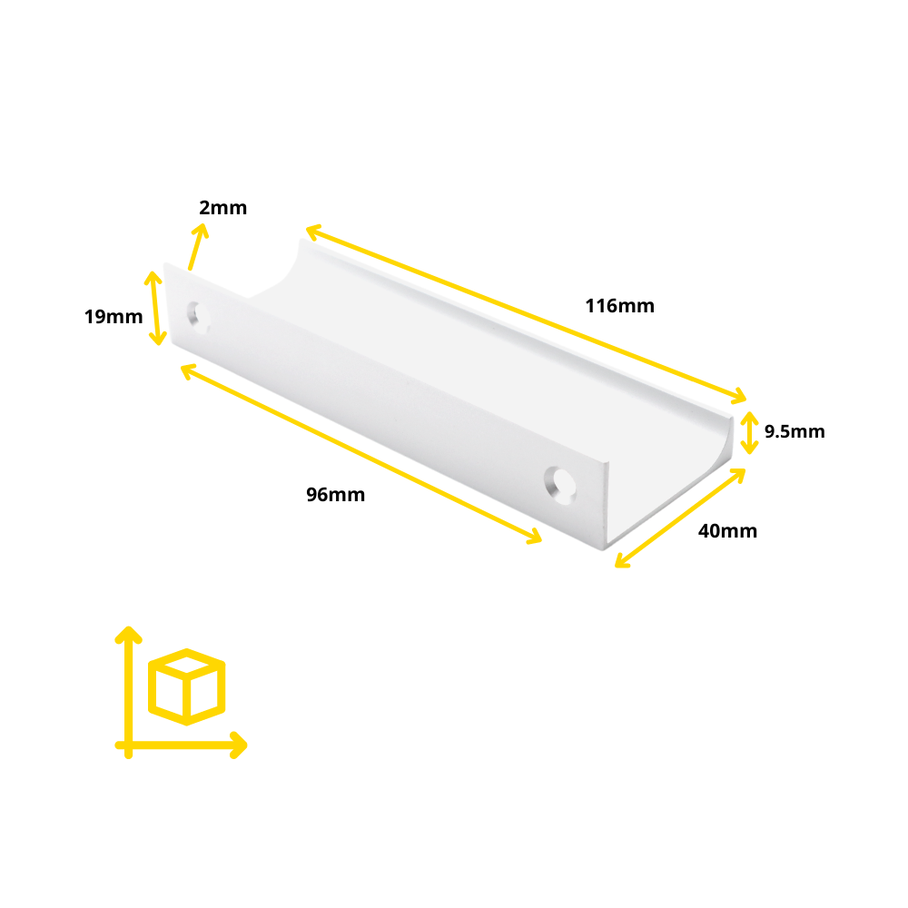 Edge Grip Profile Handle, White, HC 1-1/4, 3-3/4, 5-1/16 inch (4) – Furnica