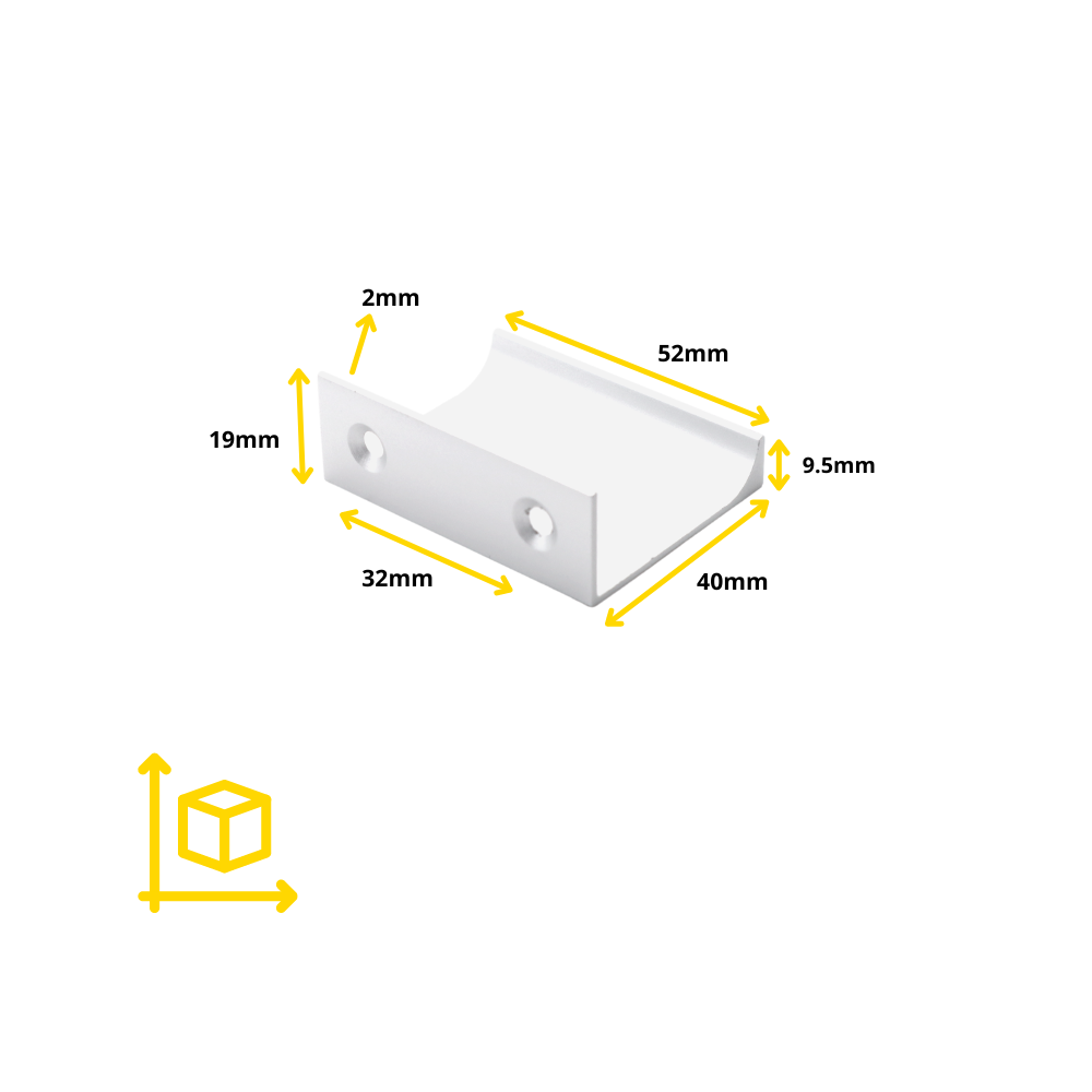 Edge Grip Profile Handle, White, HC 1-1/4, 3-3/4, 5-1/16 inch (6) – Furnica