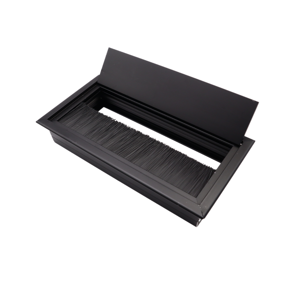 Rectangular Aluminum Desk Grommet 6-5/16x3-1/8 inch, Black (2) – Furnica