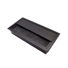 Rectangular Aluminum Desk Grommet 6-5/16x3-1/8 inch, Black