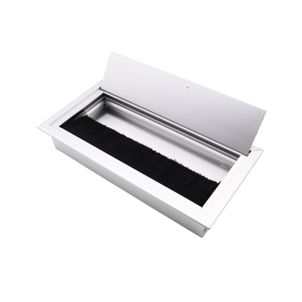 Rectangular Aluminum Desk Grommet 6-5/16x3-1/8 inch, Silver (2) – Furnica