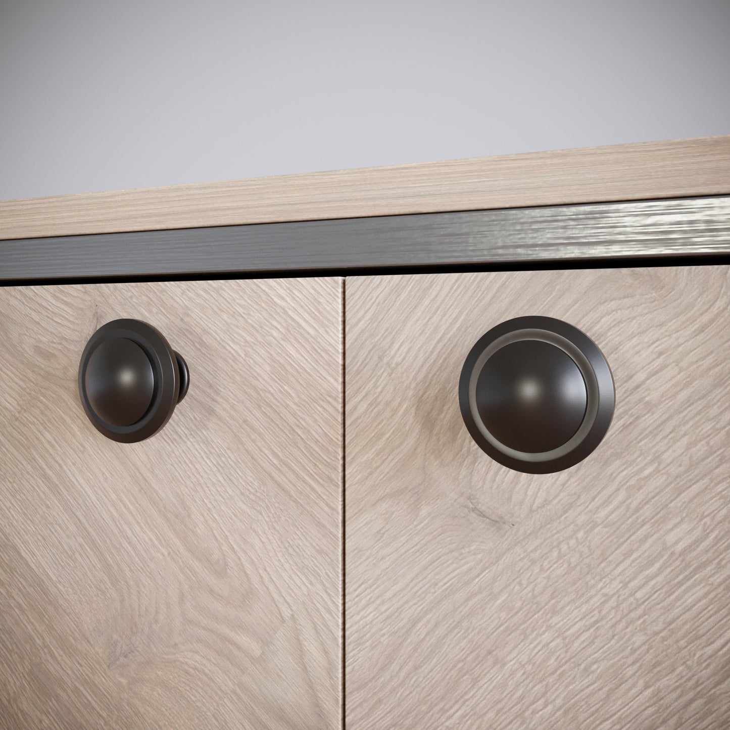 Round cabinet knob - Black Matt