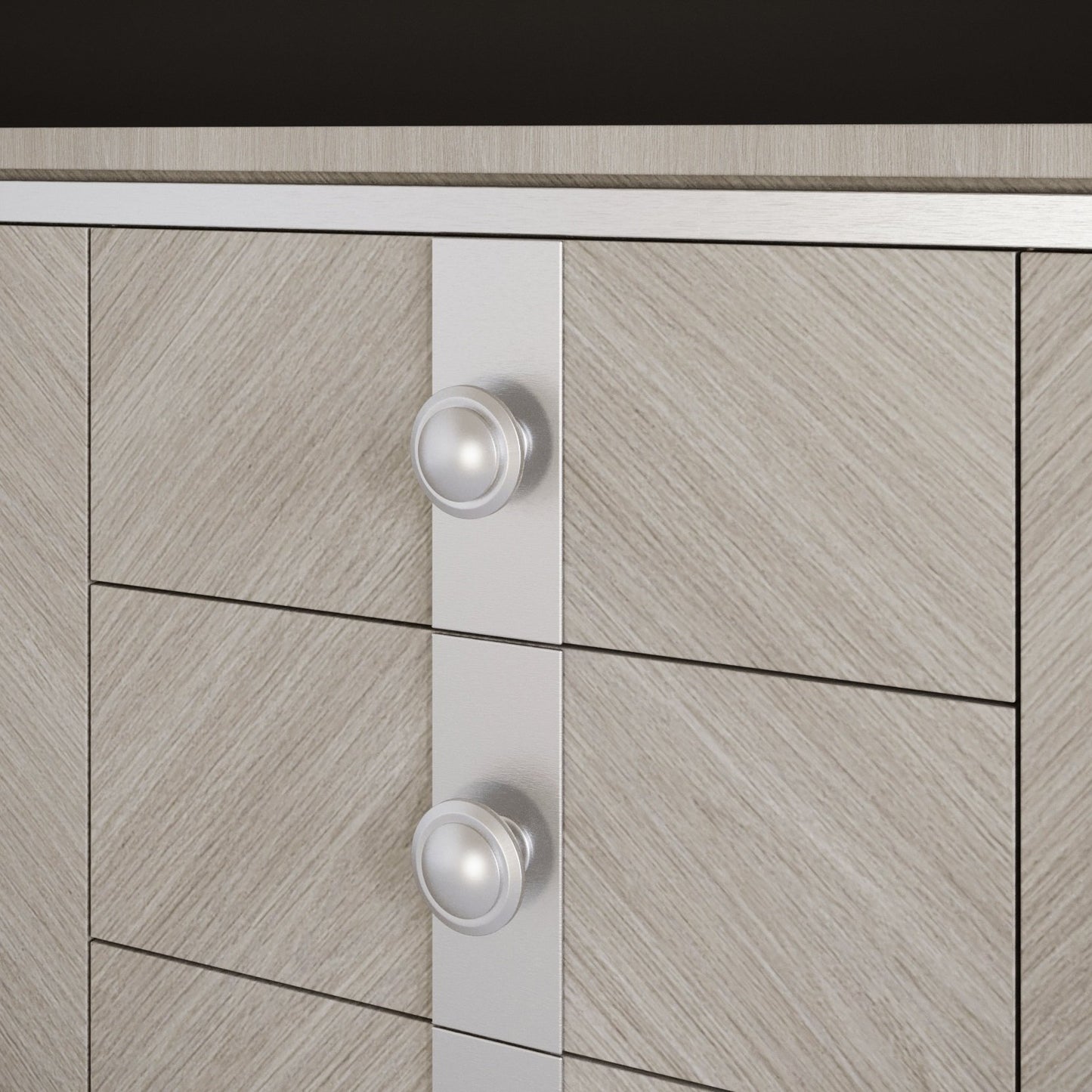 Round cabinet knob - Brushed Steel