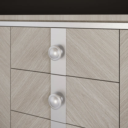 Round cabinet knob - Brushed Steel