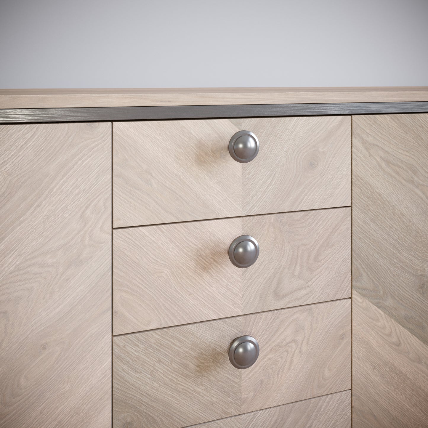 Round cabinet knob - Brushed Steel