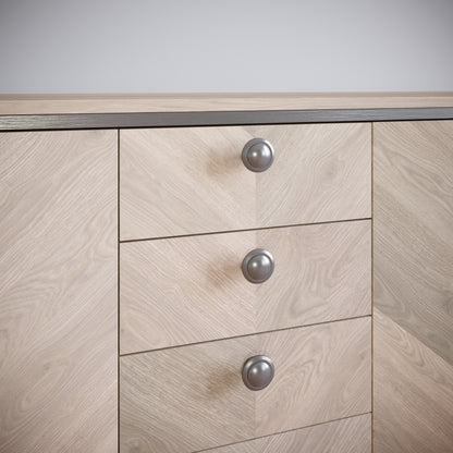 Round cabinet knob - Brushed Steel