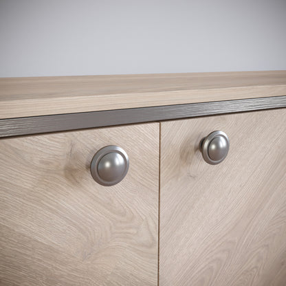 Round cabinet knob - Brushed Steel