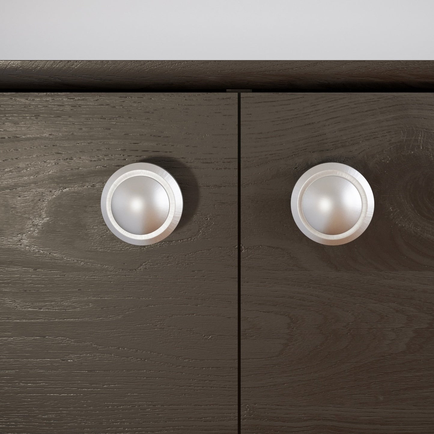 Round cabinet knob - Brushed Steel