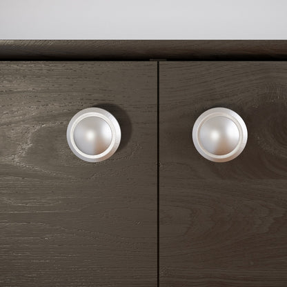 Round cabinet knob - Brushed Steel