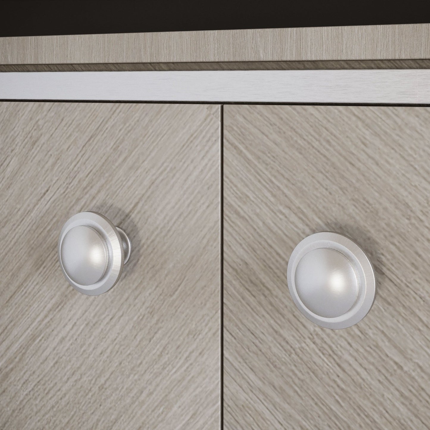 Round cabinet knob - Brushed Steel
