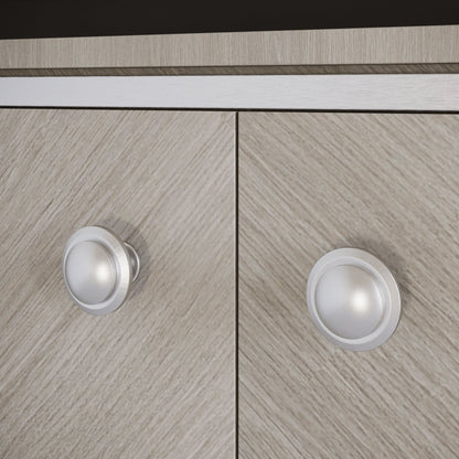 Round cabinet knob - Brushed Steel