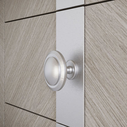 Round cabinet knob - Brushed Steel