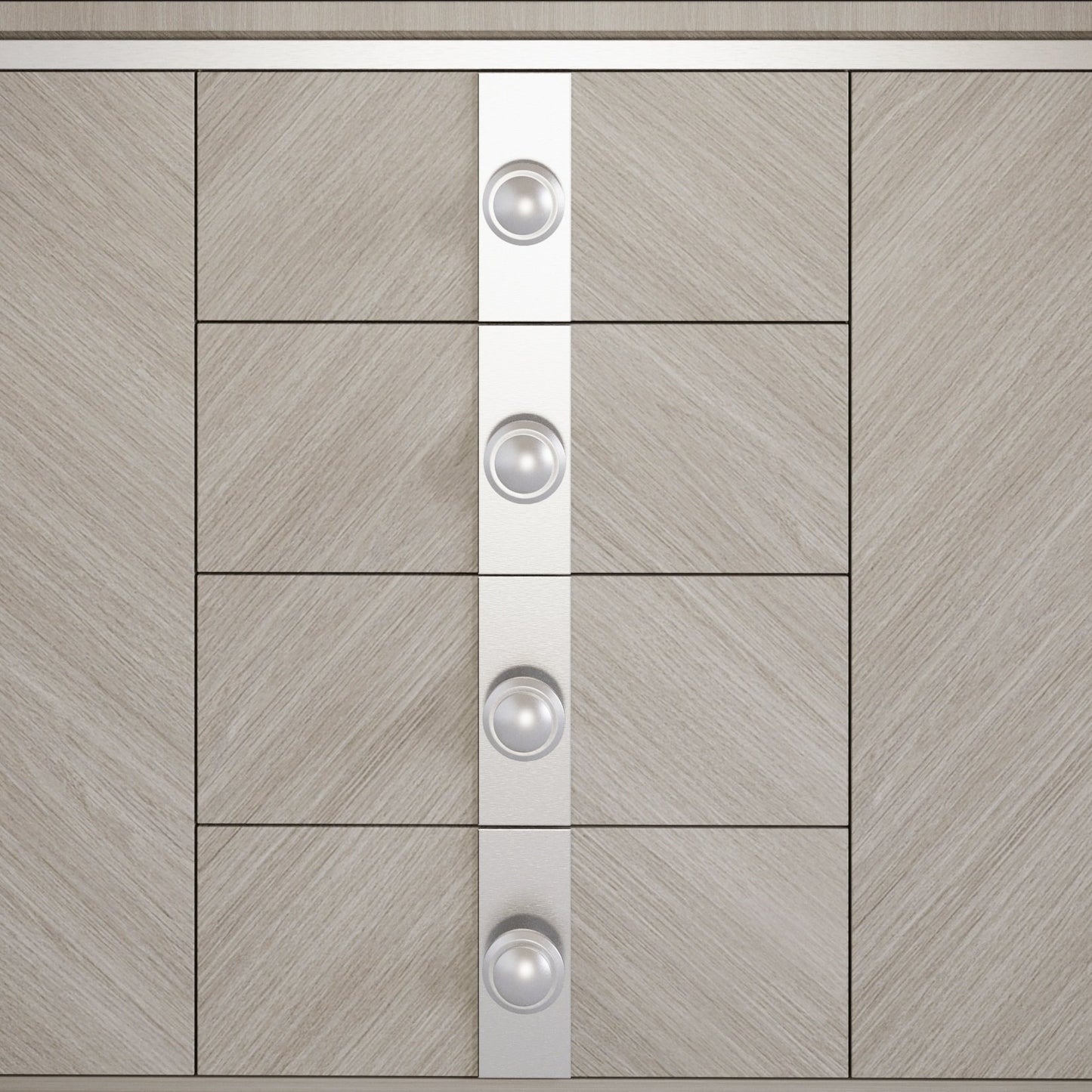 Round cabinet knob - Brushed Steel