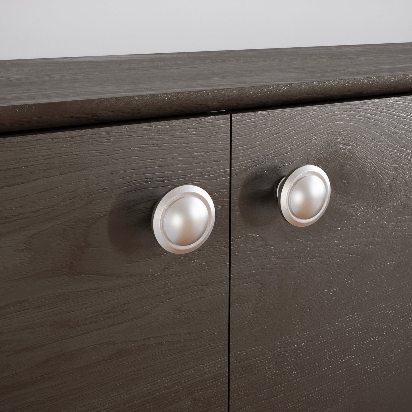 Round cabinet knob - Brushed Steel