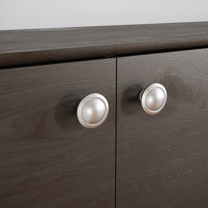 Round cabinet knob - Brushed Steel
