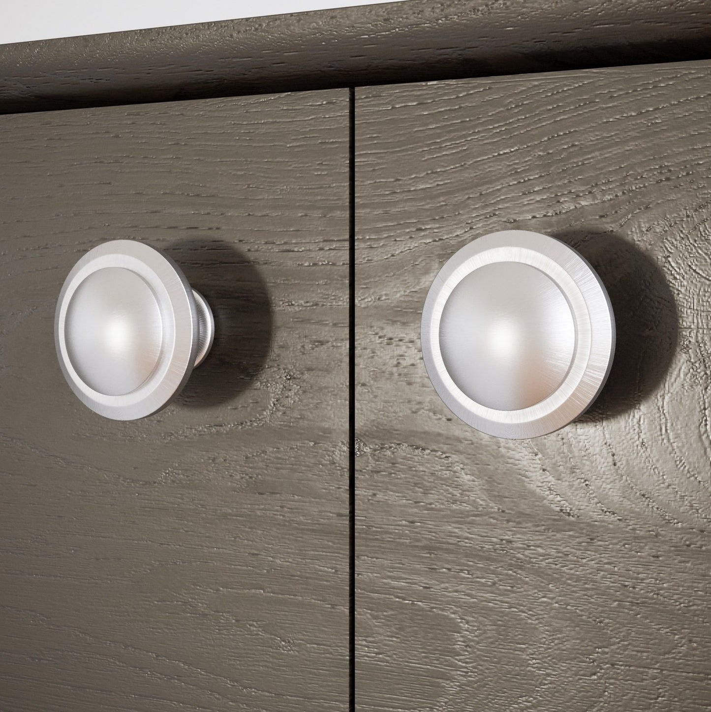 Round cabinet knob - Brushed Steel