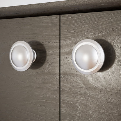 Round cabinet knob - Brushed Steel