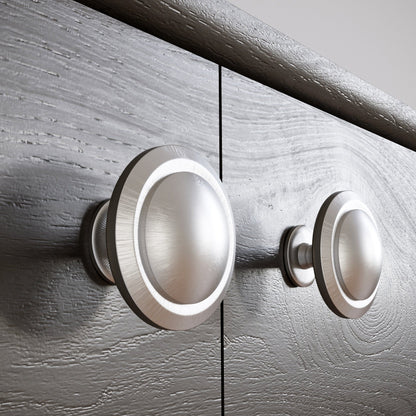 Round cabinet knob - Brushed Steel