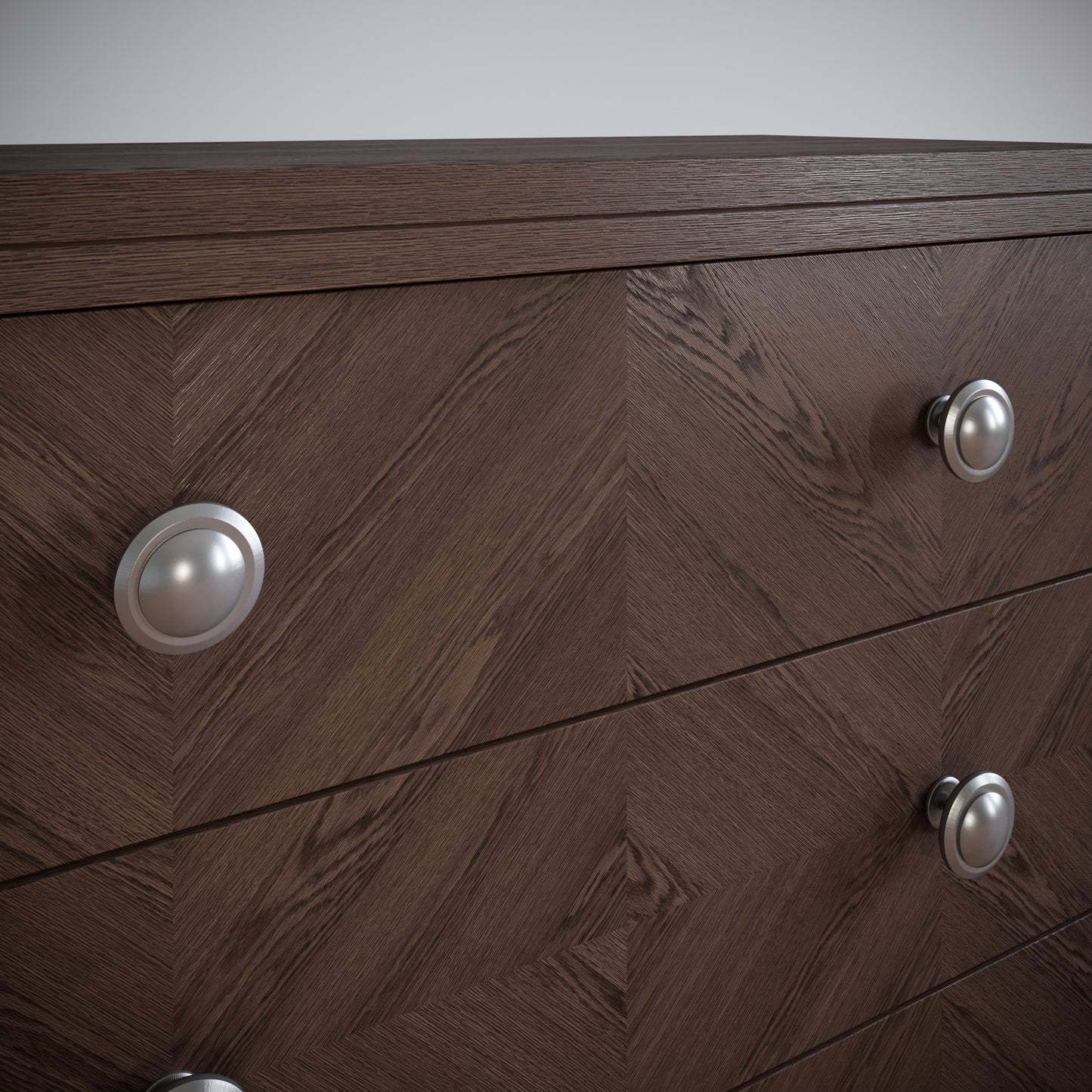 Round cabinet knob - Brushed Steel