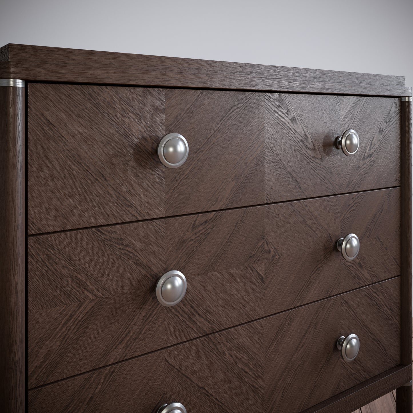 Round cabinet knob - Brushed Steel