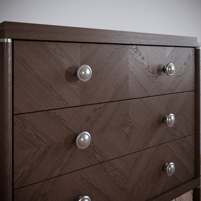 Round cabinet knob - Brushed Steel