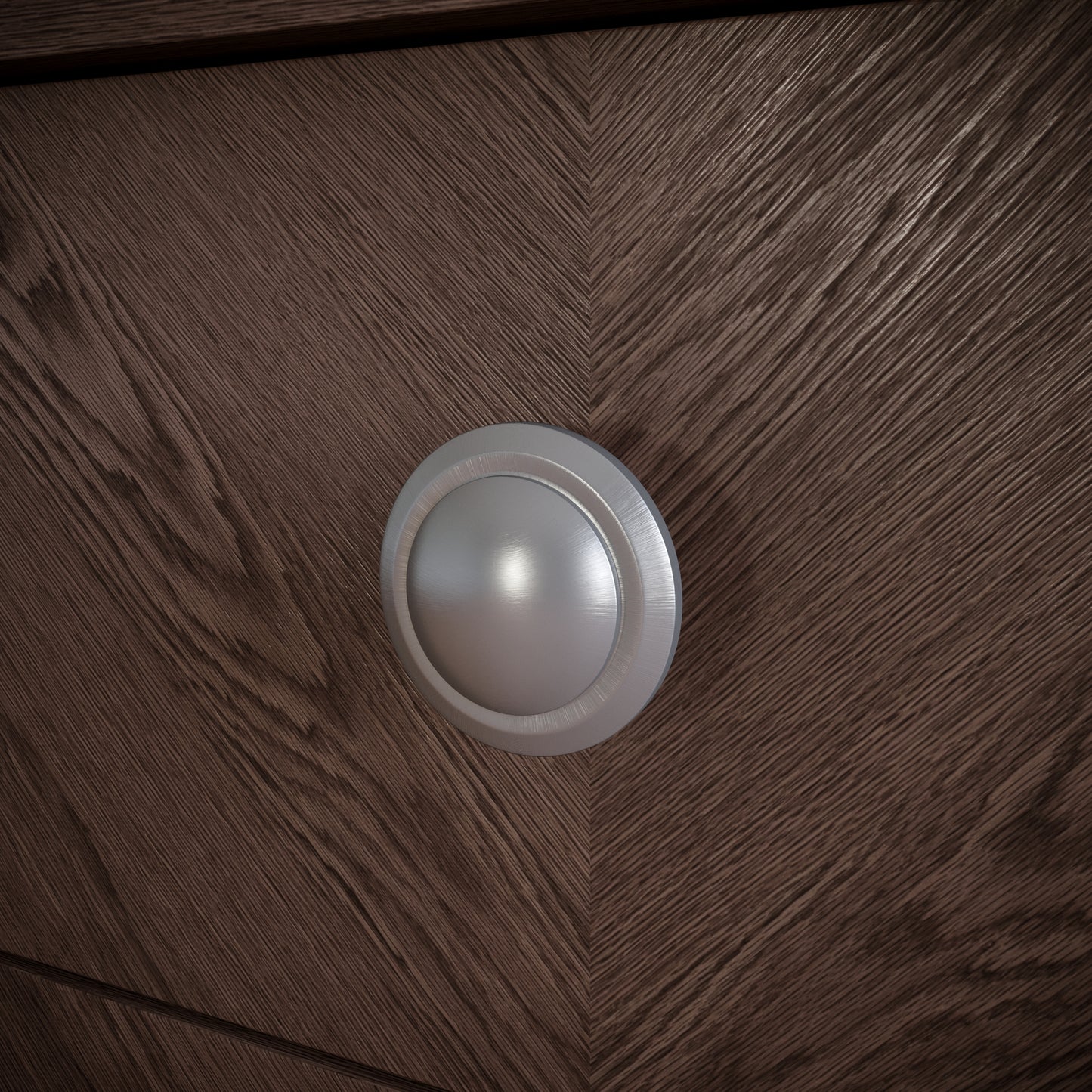 Round cabinet knob - Brushed Steel