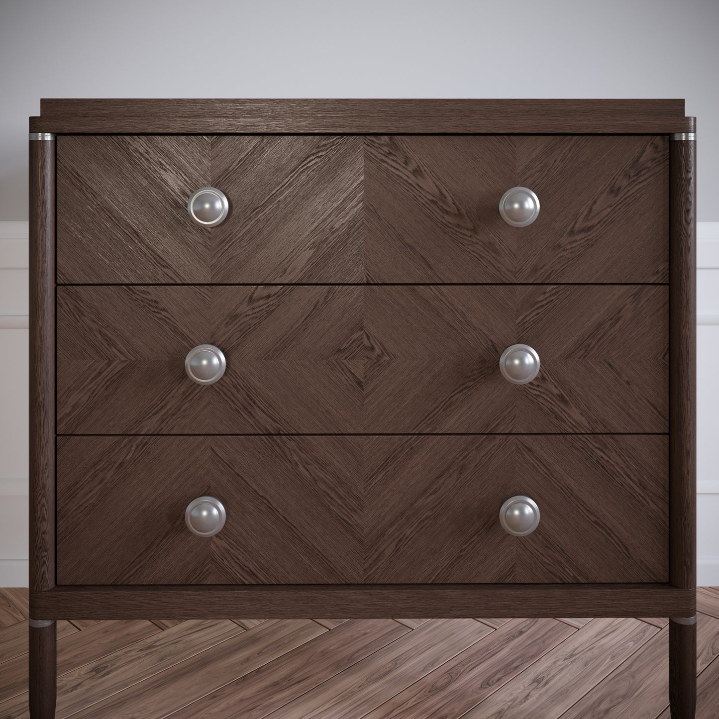 Round cabinet knob - Brushed Steel