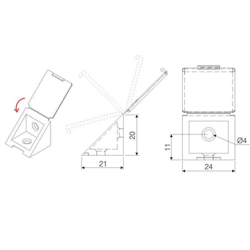 Cabinet corner braces plastic - Metallic 200pcs
