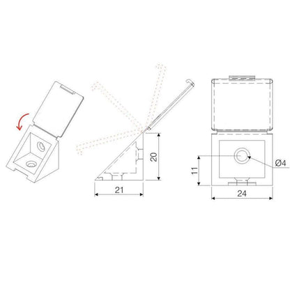 Cabinet corner braces plastic - Metallic 200pcs