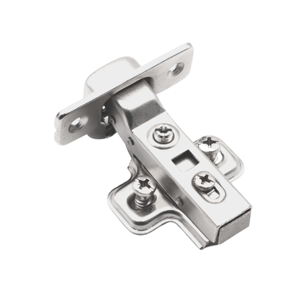 Soft-Close Hinge, H0 Mounting Plate with EURO Screws, Twin Doors (3) – Furnica