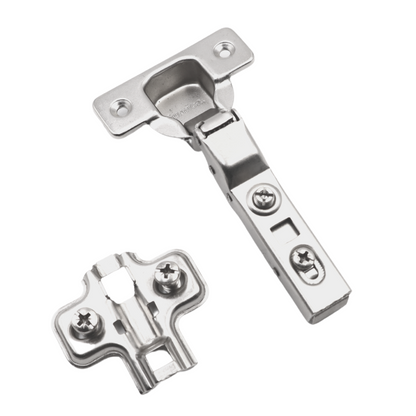 Soft-Close Hinge, H0 Mounting Plate with EURO Screws, Twin Doors (2) – Furnica