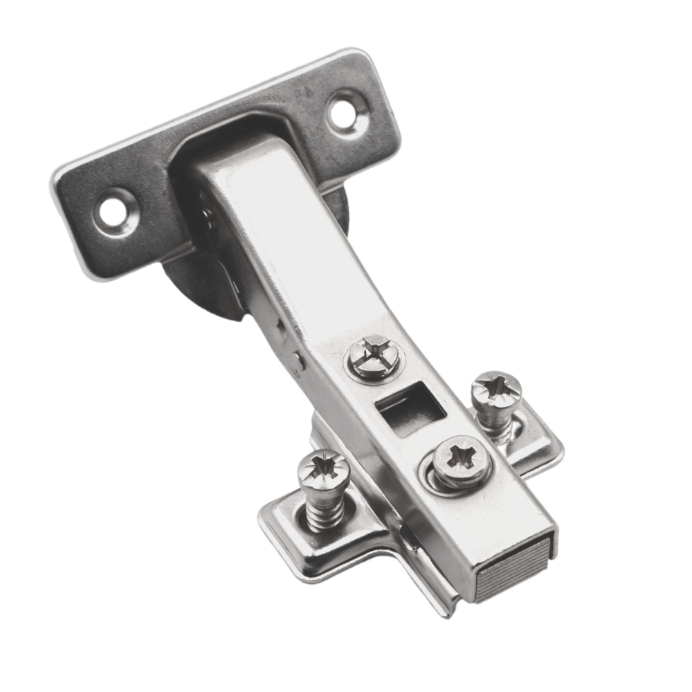 +45º Soft-Close Hinge, H2 Mounting Plate with EURO Screws, Angled Doors