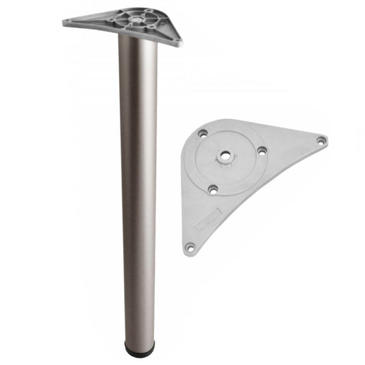 Adjustable Furniture Leg 27-15/16 inch - ZnAl Mounting Plate - Satin NTP Satin 
