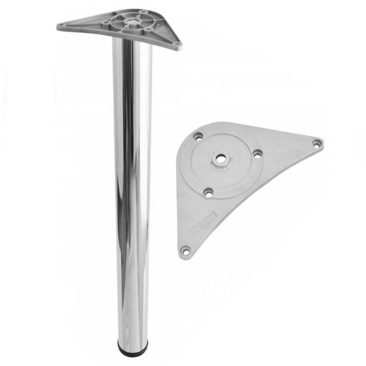 Adjustable Furniture Leg 32-5/16 inch - ZnAl Mounting Plate - Chrome NTP Chrome 