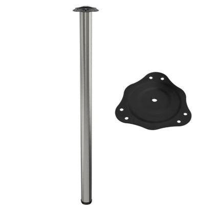 Adjustable Furniture Leg 43-5/16 inch - Steel Mounting Plate - Brushed Nickel NTP 