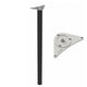 Adjustable Furniture Leg 43-5/16 inch - ZnAl Mounting Plate - Black NTP 