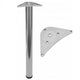 Adjustable Furniture Leg 43-5/16 inch - ZnAl Mounting Plate - Brushed Nickel NTP Brushed Nickel 