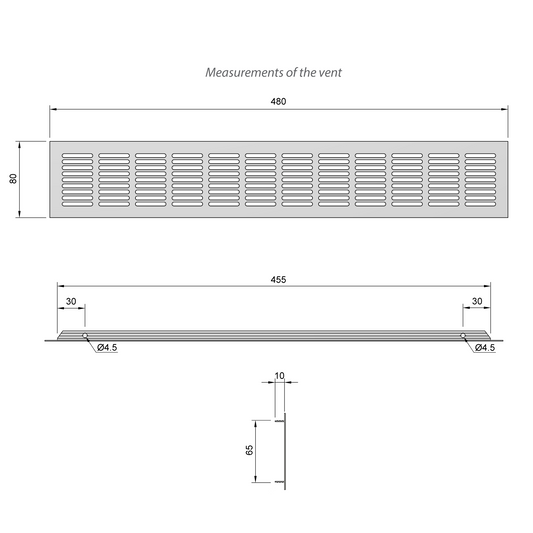 Aluminum Air Vent Grill 18-7/8x3-1/8 inch - Silver Furnica 