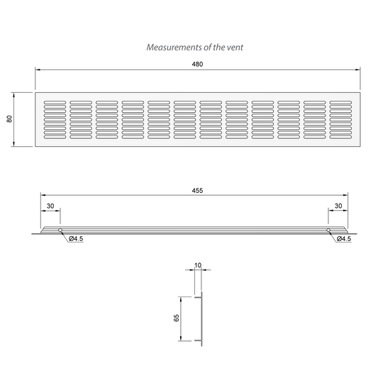 Aluminum Air Vent Grill 18-7/8x3-1/8 inch - White Furnica 