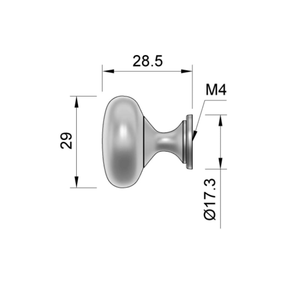 Cabinet knob - Aluminium NTP 