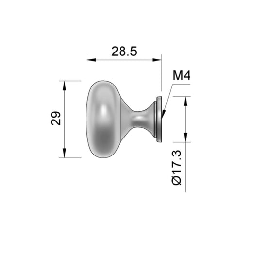 Cabinet knob - Satin NTP 