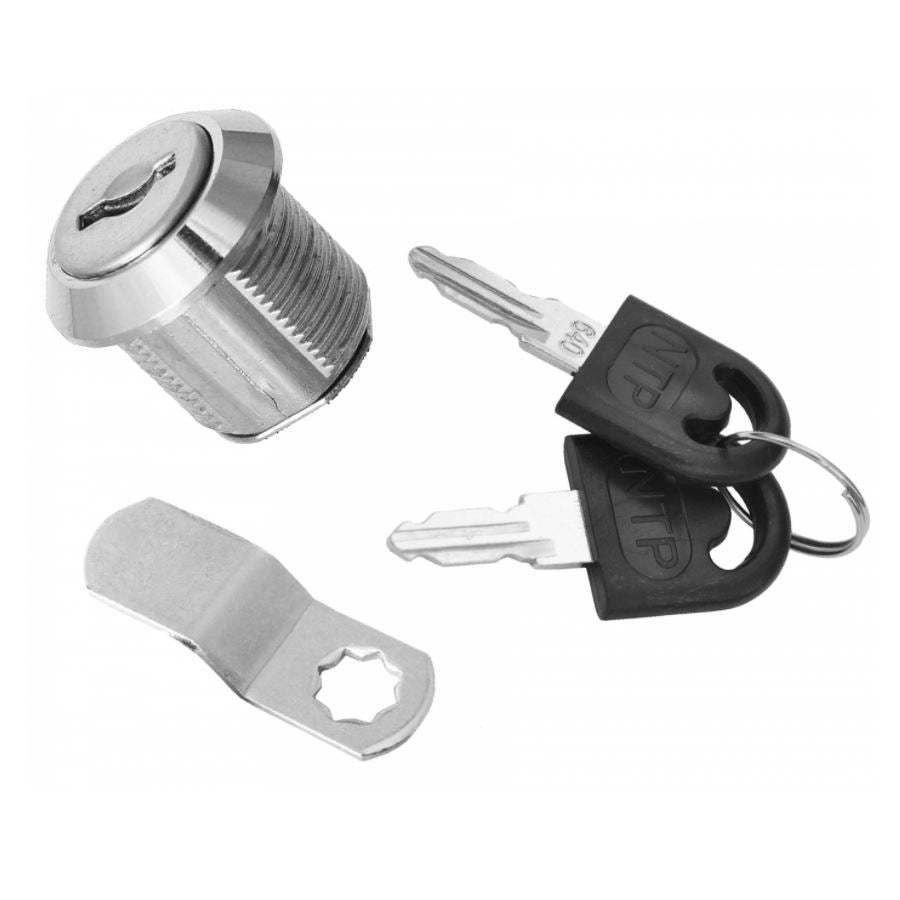 Cabinet Lock with Bent-Back Cam Plate 3/4x5/8 inch, Chrome NTP 