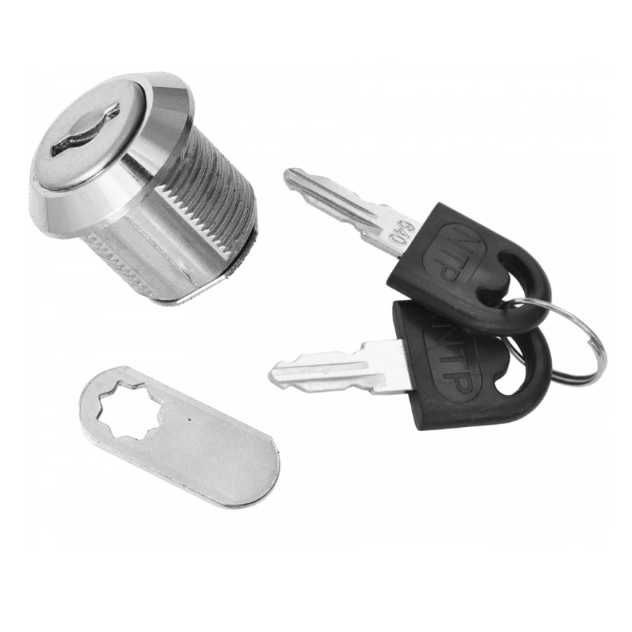 Cabinet Lock with Straight Cam Plate 3/4x5/8 inch, Chrome NTP 